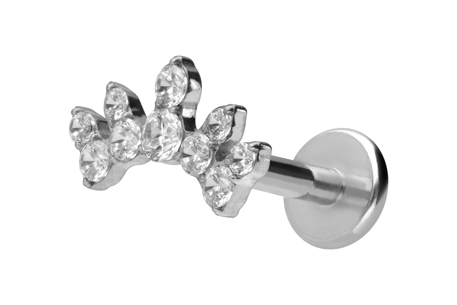 Titan Labret Piercing mit Innengewinde KRISTALLBOGEN